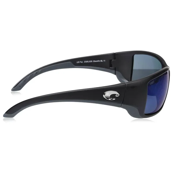 Costa Del Mar Blackfin Black Sunglasses - Blue Mirror 580p