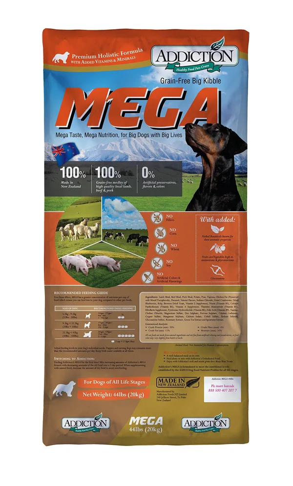 Addiction Foods Mega Grain Free Dry Dog Food - 44 lb.
