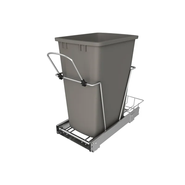Rev-A-Shelf RV-12KD-13C-S Single 35 Quart Cabinet Pullout Waste Container, Gray