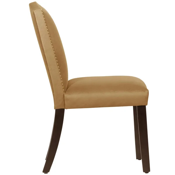 Ayala Nail Button Dining Chair in Velvet Mystere Moccasin - Skyline Furniture