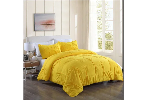 Lotus Home Water and Stain Resistant Pintuck Microfiber Comforter Mini Set - Size: King, Fig