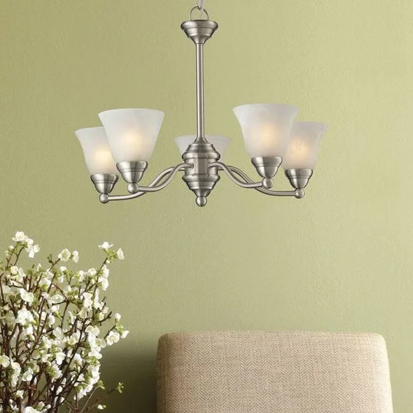 Z-Lite Athena 5 Light Chandelier, Brushed Nickel 2110-5