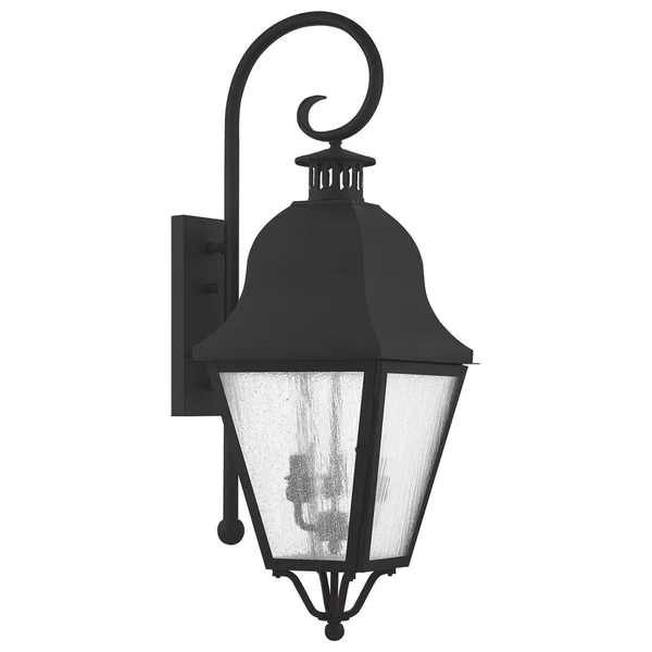 Livex Lighting-2555-07-Amwell - 3 Light Outdoor Wall Lantern Bronze