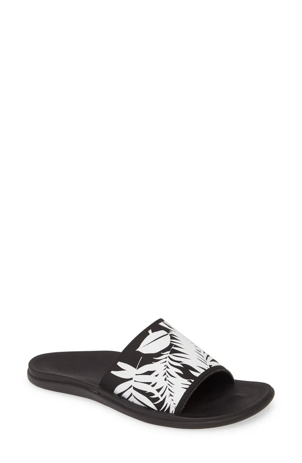 Olukai Punua Olu Women's Slide Sandals Black - Lau - 10