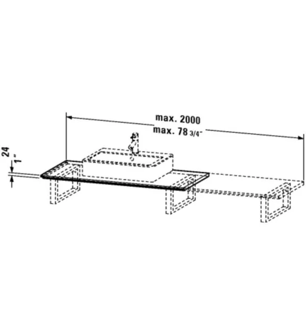 Duravit Happy D Bathroom Console H2027C01313 American Walnut