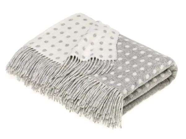 Bronte Moon Merino Lambswool Spot Gray Throw Blanket