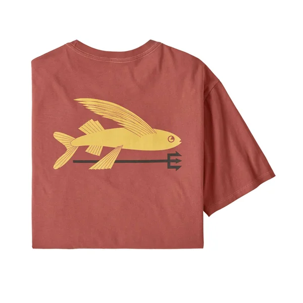 Patagonia Flying Fish Organic T-Shirt - Men's XXL Spanish Red