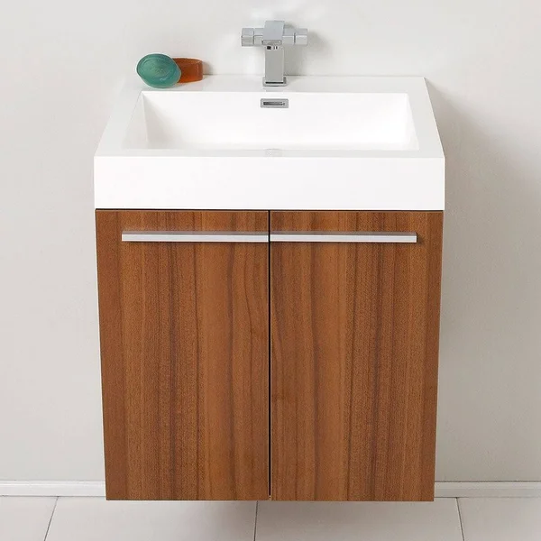 Fresca Alto White Modern Bathroom Cabinet with Integrated Sink - White