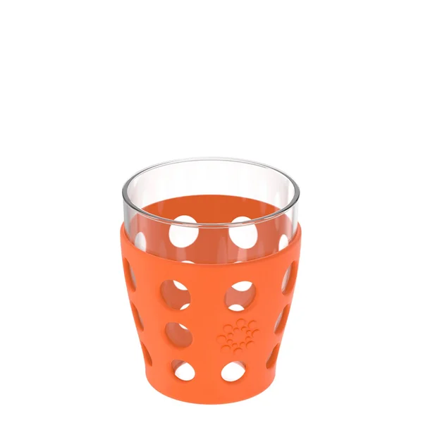 10oz Beverage Glass with Silicone Sleeve Optic White 4 Pack