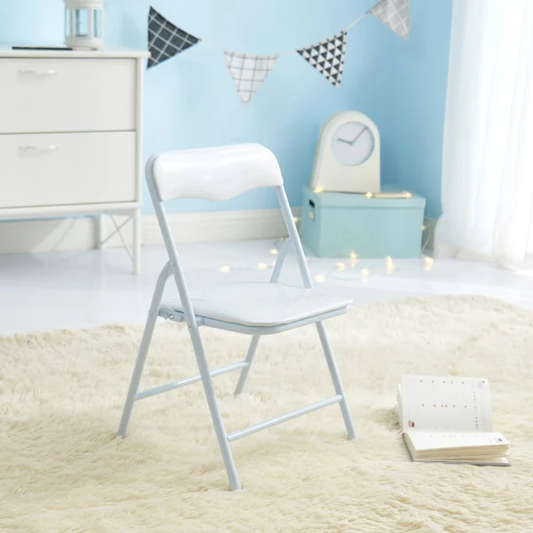Heritage Club Kids Padded Folding Chairs, Set of Two, White