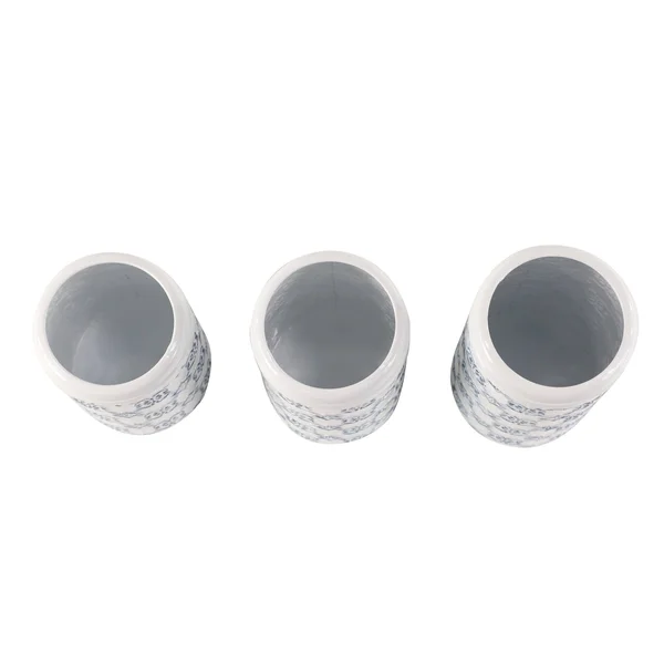 Zimlay Farmhouse Decor Tall Round White Metal Set of 3 Jars 42994