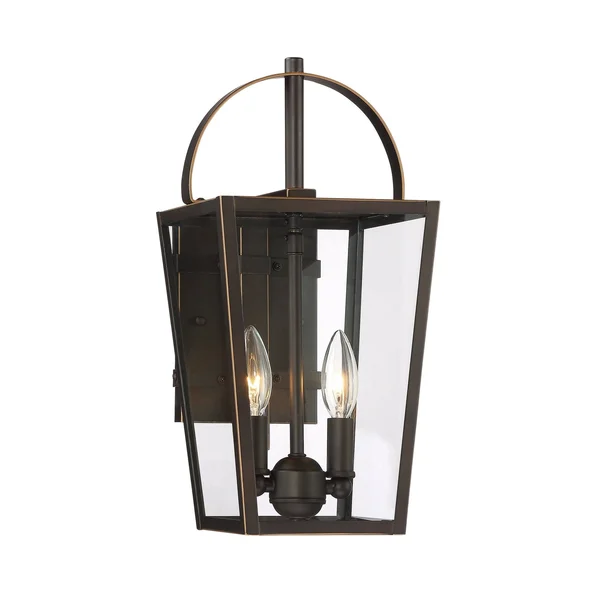 Minka Lavery 72722-143C Rangeline 2 Light Outdoor Wall Mount in Oil Rubbed Bronze-Gold Highlights