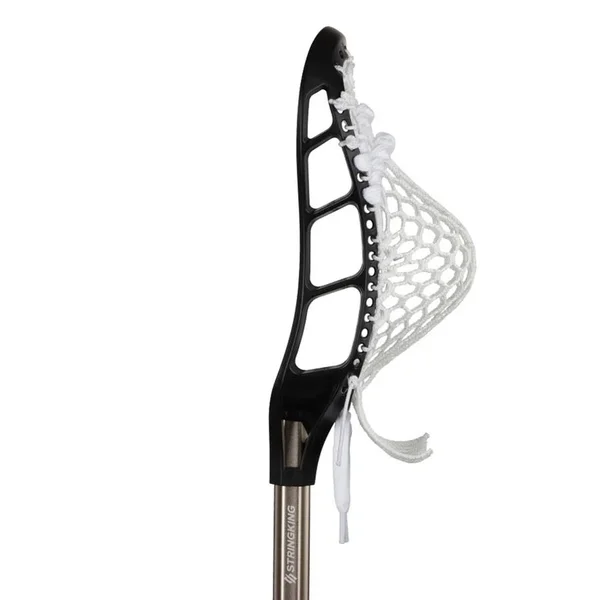StringKing Complete Jr Lacrosse Stick, Black/Nickel