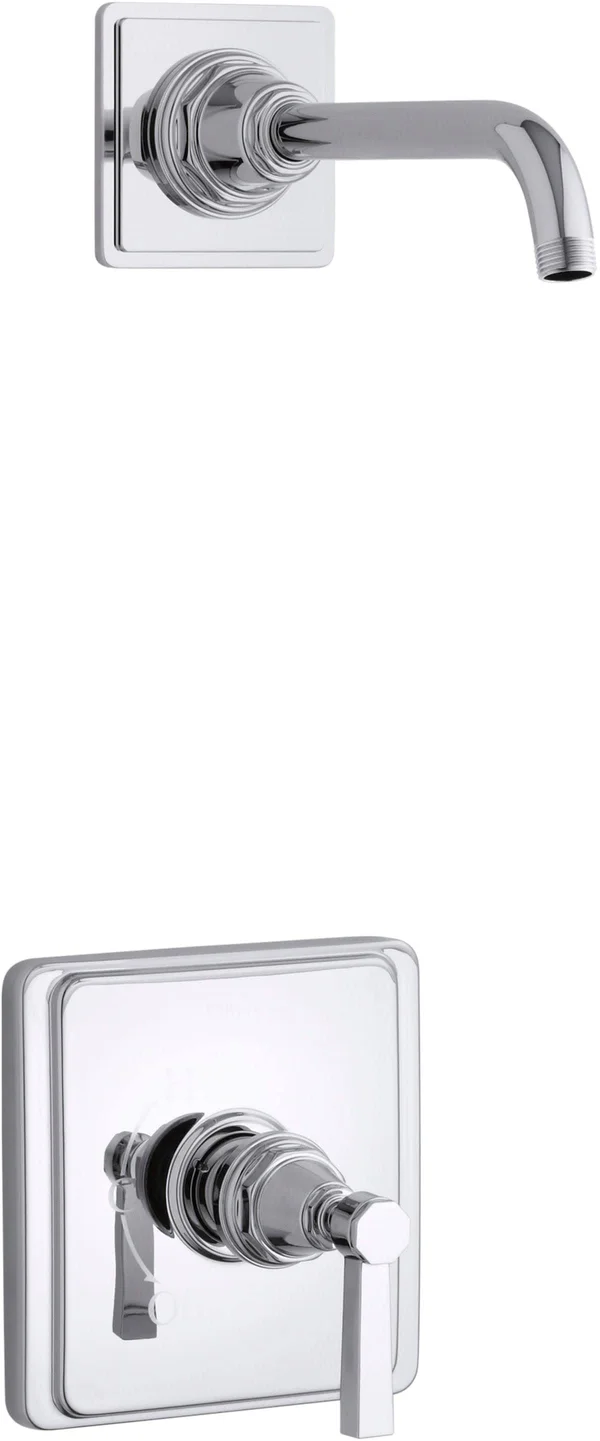 Kohler K-TLS13134-4A Pinstripe Shower Only Trim Package with Lever Handle - Less Polished Chrome