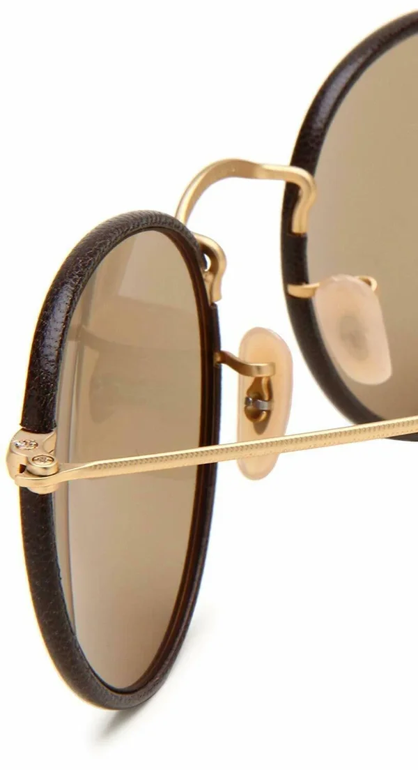 Ray-Ban Round Craft RB3475Q Sunglasses - Matte arista/brown Leather (112/53)