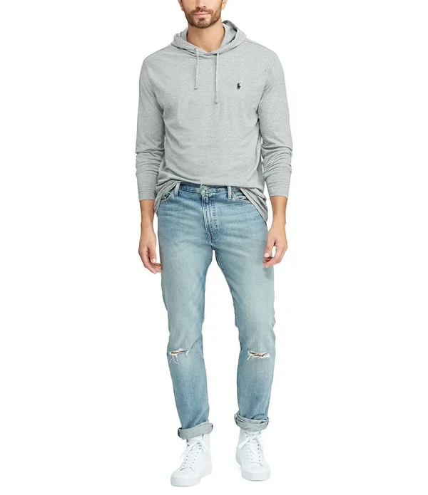 Polo Ralph Lauren Men's Big & Tall Hooded Long Sleeve T-Shirt - White