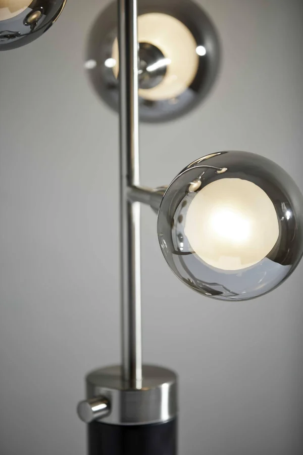 9.5x22 x 11.5x22 x 28x22 Brushed Steel Metal LED Table Lamp