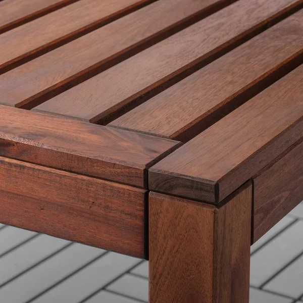 IKEA - 腜PLARÖ Table - 6 armchairs+bench, Outdoor, 腜PLARÖ Brown stained/H錶lö Black