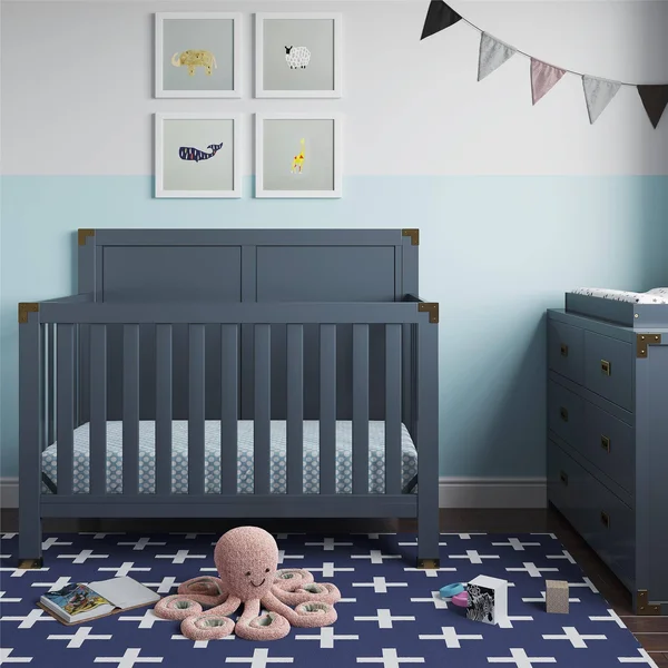 Baby Relax Standard Full-Sized Crib Graphite Blue