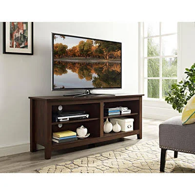W. Trends 58x22 Rustic Open TV Stand or TVs Up to 65x22 - Traditional Brown
