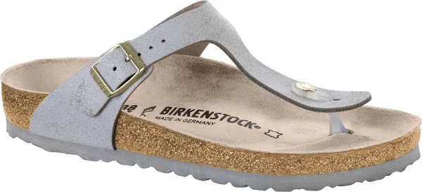 Birkenstock Women's Gizeh Sandal - 41 - Washed Metallic Blue