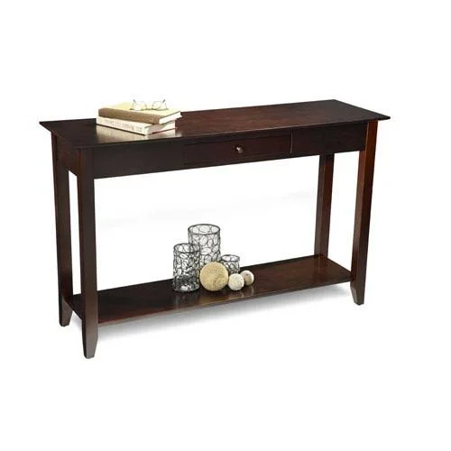 251 First Aster Wood Console Table in Espresso Brown - Traditional, Bellacor
