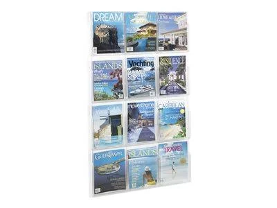 Safco Reveal Clear Literature Displays 12 Compartments 30W x 2D x 49H Clear