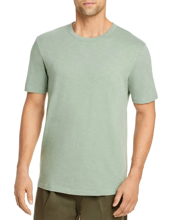 Theory Men's Short-Sleeve Cotton Tee - Steel Green - Size Xs