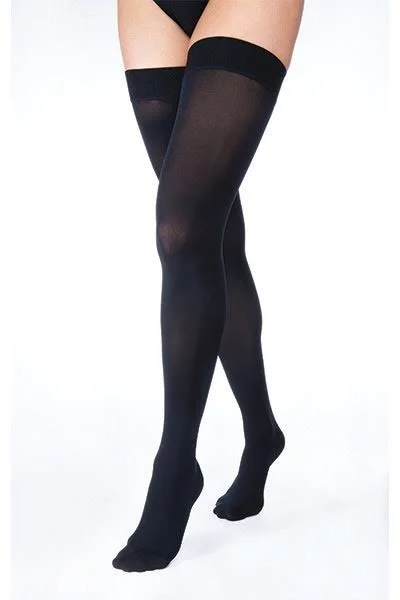 Jobst Ultrasheer Thigh High with Sensitive Top Band 30-40 mmHg Closed Toe Small - Black, Petite