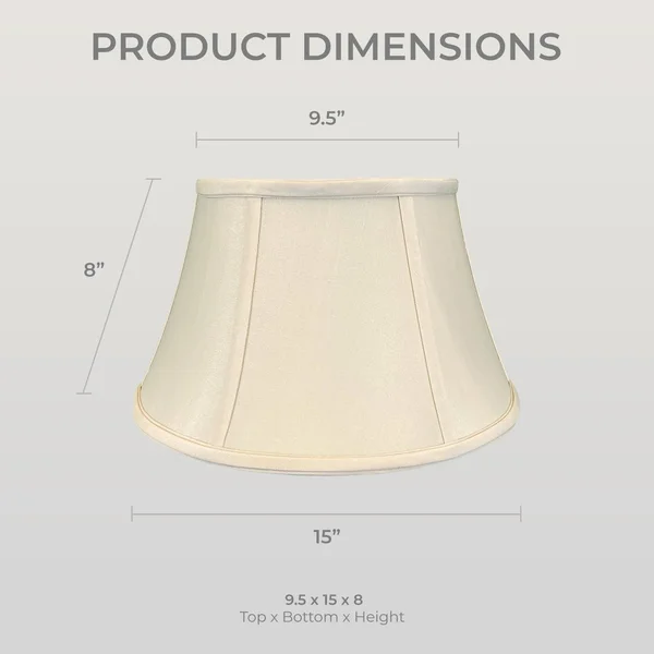 Royal Designs Shallow Drum Bell Bouillotte Lamp Shade, Beige, 9.5x15x8 - Single