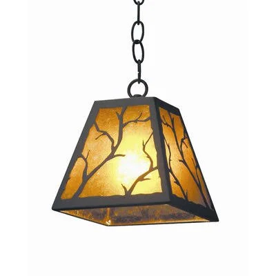 Branch 1-Light Single Geometric Pendant 2nd Ave Design Finish: Corinth - Acrylic: Silver Mica