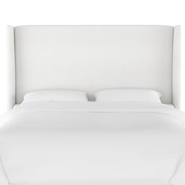 Skyline Furniture Wingback Headboard in Mystere Snow - Full
