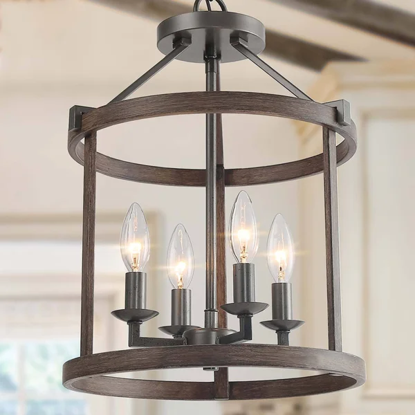 LNC 17.1x22 Drum Chandelier 4-Light Pendant Lighting