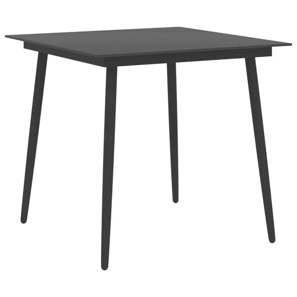 vidaXL 3 Piece Garden Dining Set Black