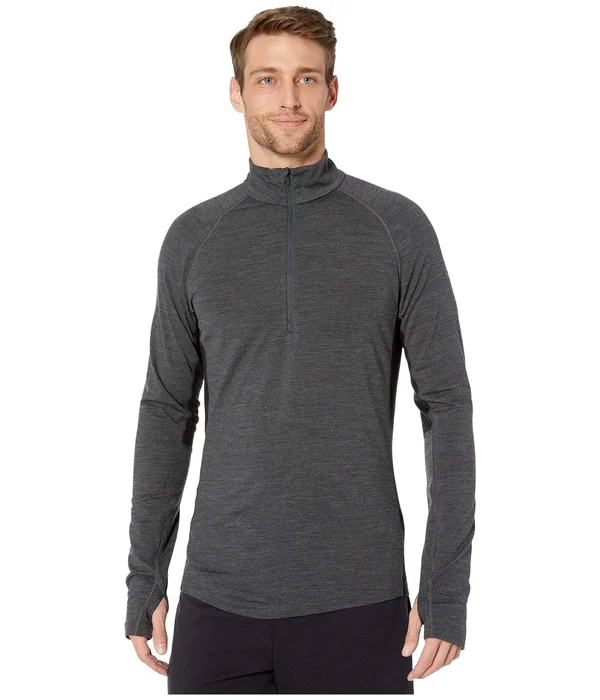 Icebreaker Bodyfitzone 200 Mens Zone LS Half Zip (Jet Heather - Black)
