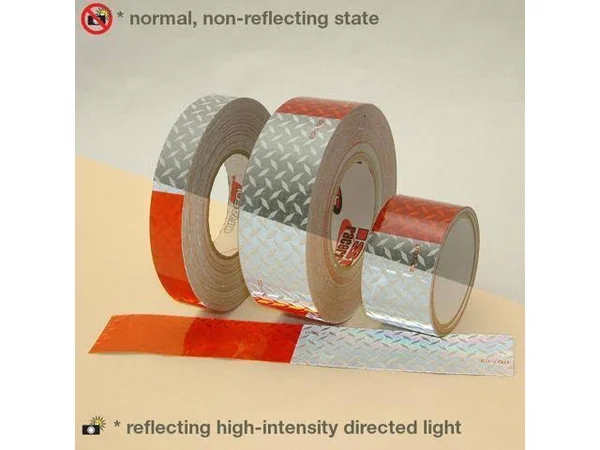 Oralite (Reflexite) V52 Diamond Plate Microprismatic Conspicuity Tape: 2 in. x 50 ft. (alternating 6 in. Red 6 in. White - Diamo