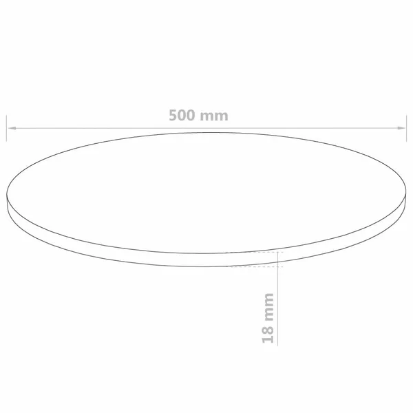 vidaXL Table Top Round MDF 500x18 mm
