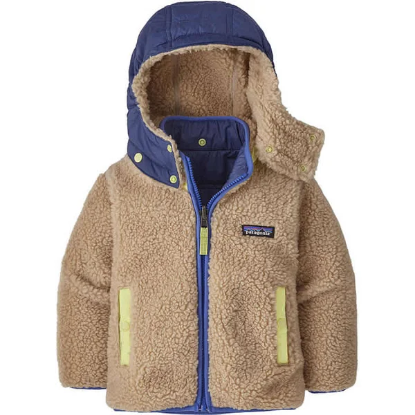 Patagonia Baby Reversible Tribbles Hoody Seafan Pink w/Current Blue 4T