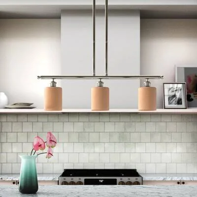 Leilani 3-Light Kitchen Island Linear Pendant Willa Arlo Interiors Finish: Satin Gold - Shade Color: Matte White, Bulb Type: 60 W