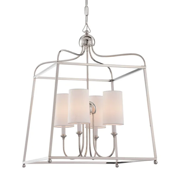 Timeless Home Four Light Chandelier Sylvan Polished Nickel - Exact Size