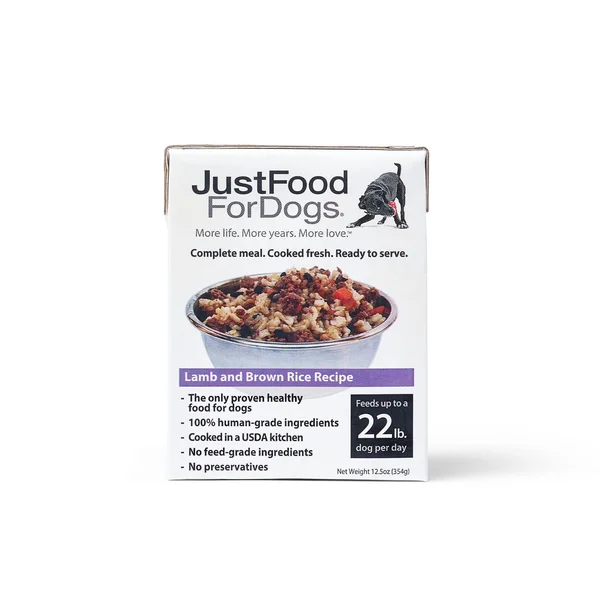 Just Food for Dogs 12 Pack Lamb & Brown Rice Dog Food, Fresh & Healthy Food for Dogs Gluten Free- PantryFresh