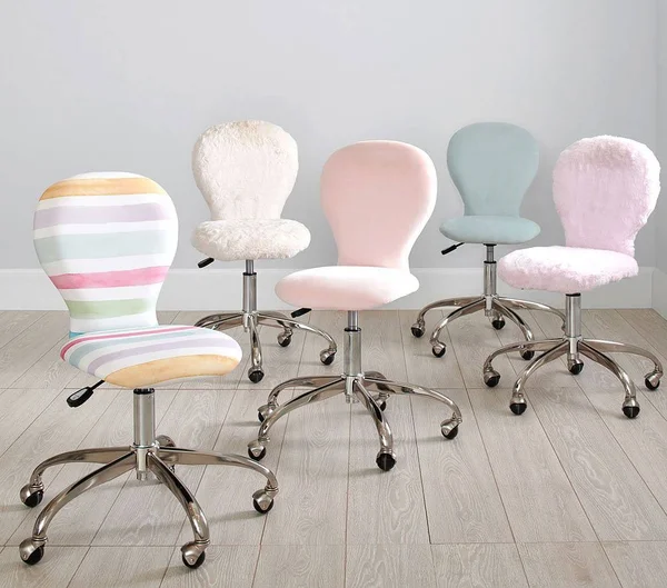 Swivel Round Upholstered Desk Chair - Kayla Rainbow, UPS
