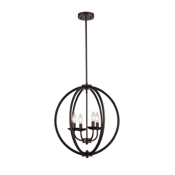 Industrial 4-Light Oil Rubbed Bronze Pendant
