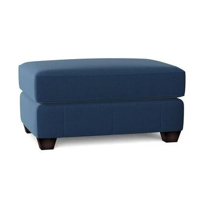 Birch Lane Hawthorn 38x22 Rectangle Standard Ottoman Body Fabric: Classic Indigo