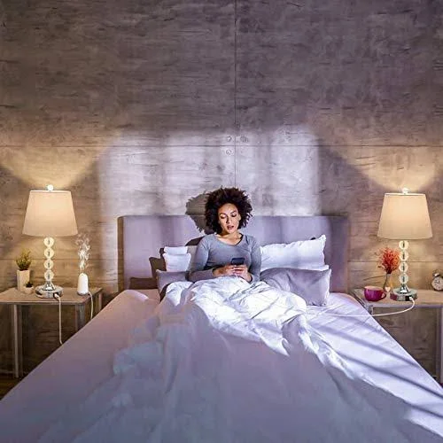 Bedside Crystal Table Lamps Set of 2 with Dual USB Charging Ports - Boncoo Modern