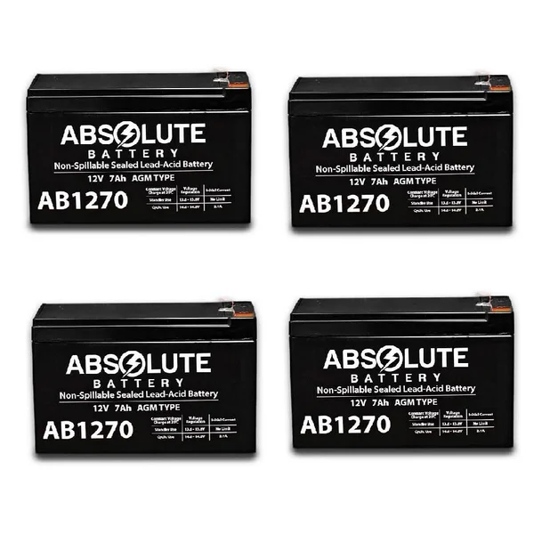 Absolute Battery 12-Volt 7 Ah F1 Sealed Lead Acid (SLA) Rechargeable Battery (4-Pack)