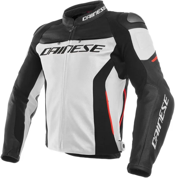 Dainese Racing 3 Leather Jacket White- Black -Red 54