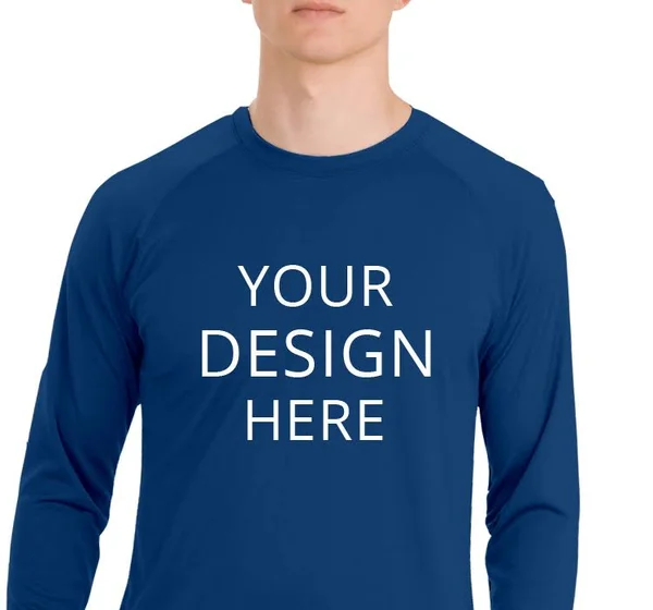 Custom Printed Sport - Tek Men's Sport-tek? Dry Zone? Long Sleeve Raglan T-Shirt, Size: XL, True Royal