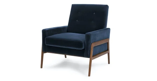 Blue Accent Armchair in Fabric - Article Nord Cascadia Modern Furniture