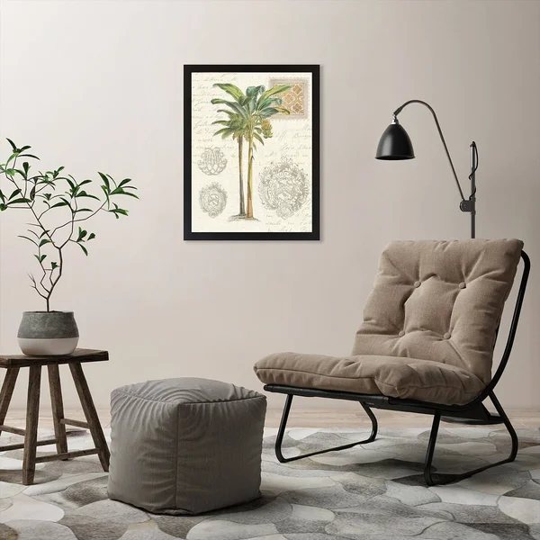 Americanflat Vintage Palm Study I by Wild Apple Portfolio Black Framed Print 11x14